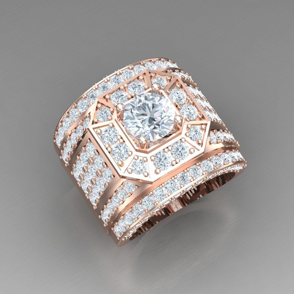 Modern Men Ring 3D CAD File 4MR056 3D print model_11