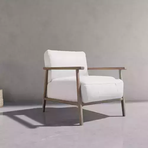 lounge chair with solid wood framing