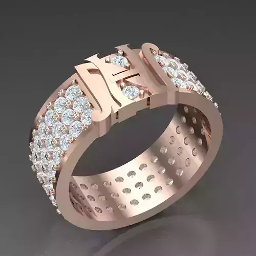Modern Men Ring 3D CAD File 4MR052