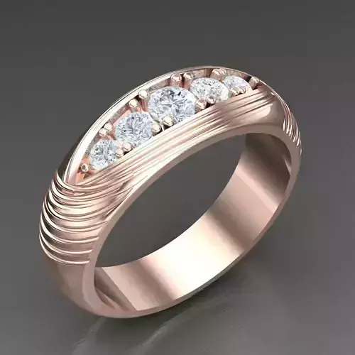 Modern Men Ring 3D CAD File 4MR045