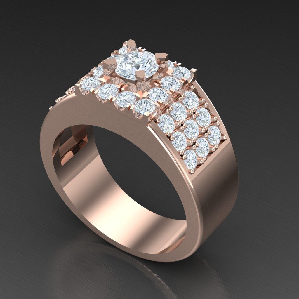 Modern Men Ring 3D CAD File 4MR041 3D print model_5