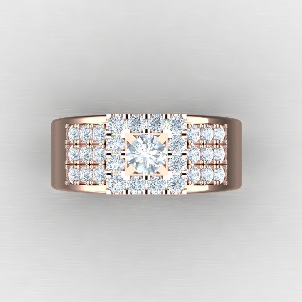 Modern Men Ring 3D CAD File 4MR041 3D print model_9