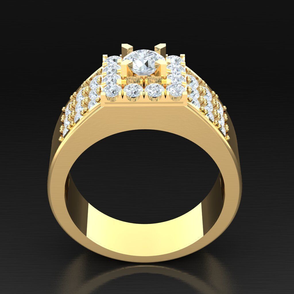 Modern Men Ring 3D CAD File 4MR041 3D print model_4