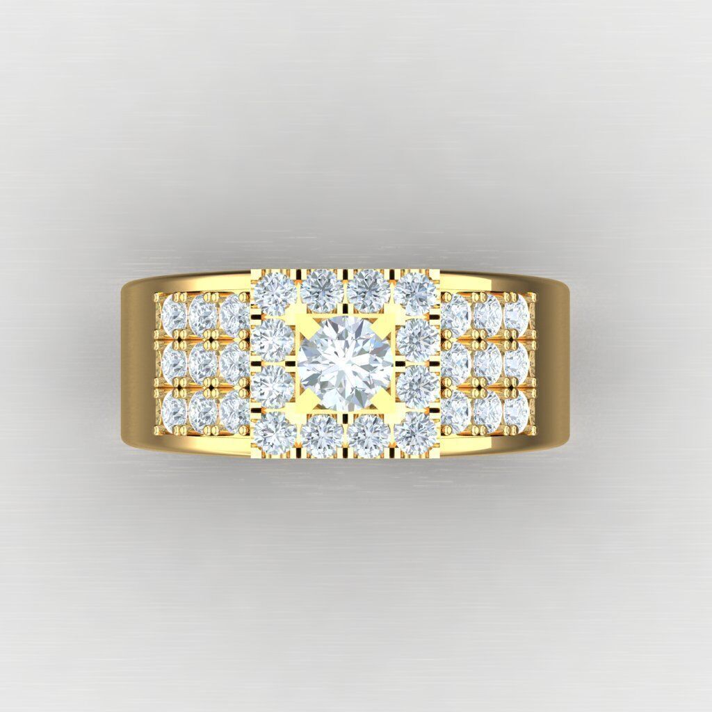 Modern Men Ring 3D CAD File 4MR041 3D print model_10