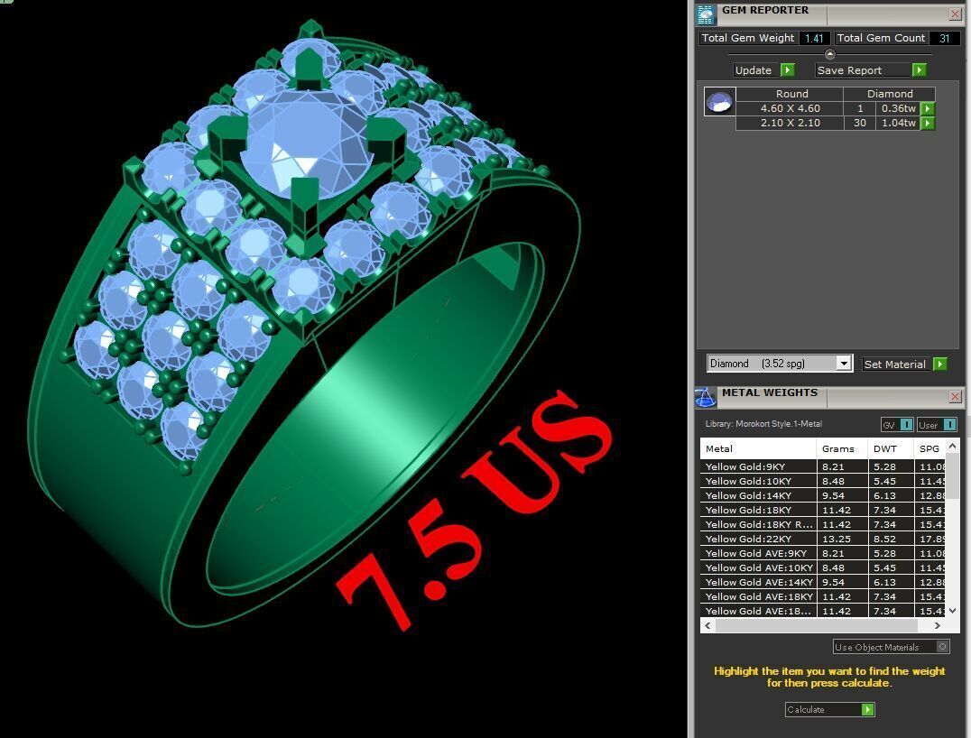Modern Men Ring 3D CAD File 4MR041 3D print model_1