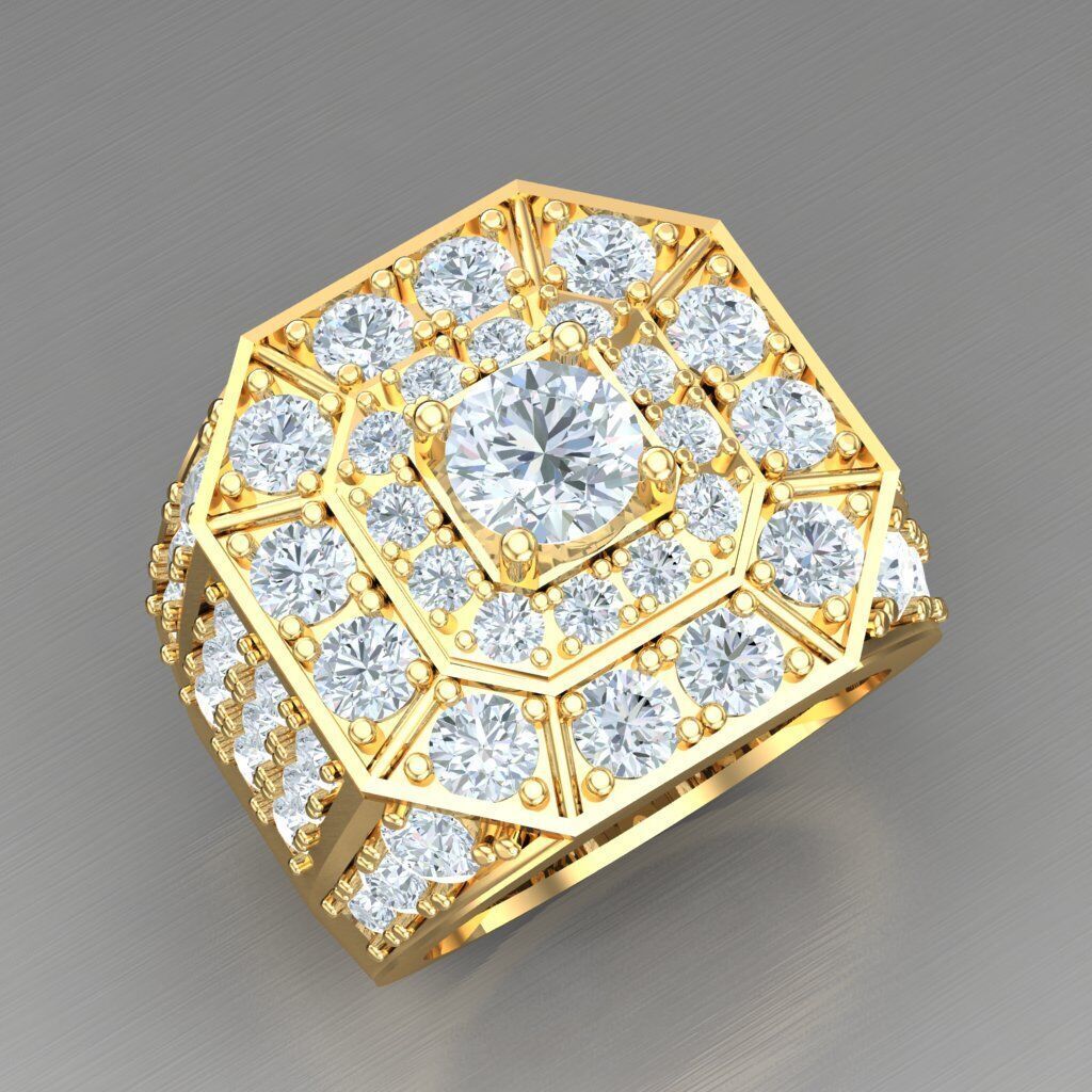 Modern Men Ring 3D CAD File 4MR036 3D print model_6