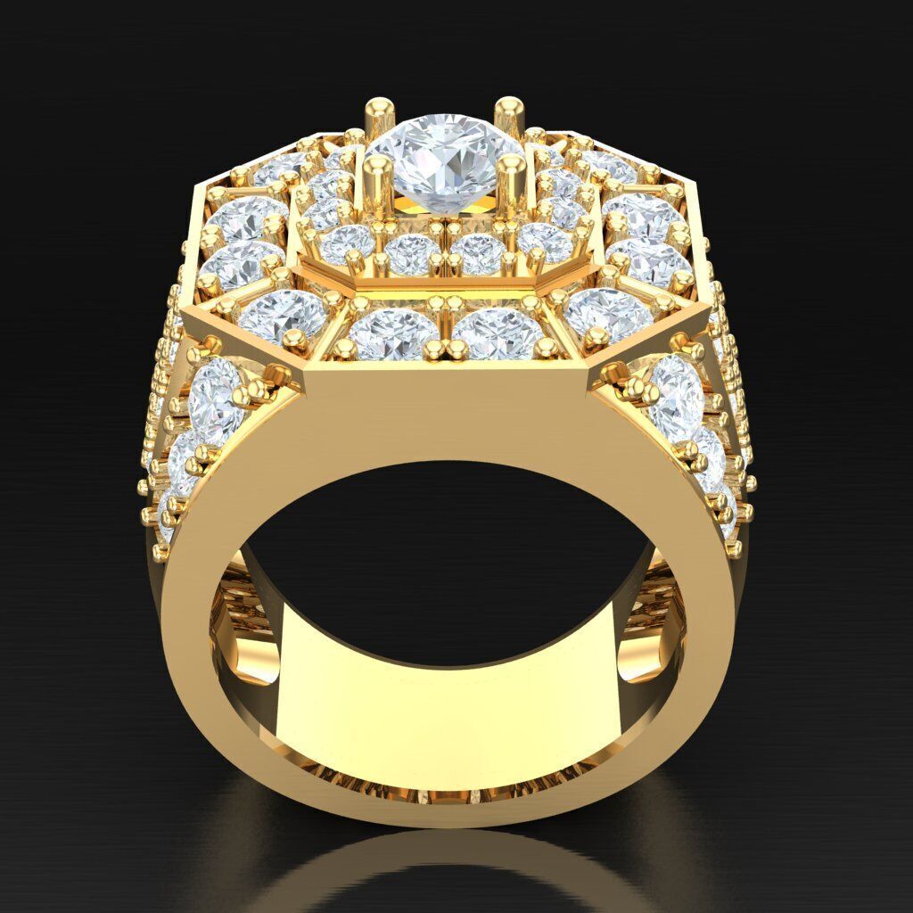 Modern Men Ring 3D CAD File 4MR036 3D print model_4