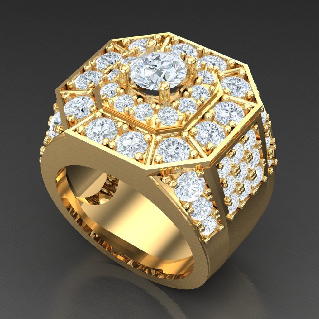 Modern Men Ring 3D CAD File 4MR036 3D print model_8