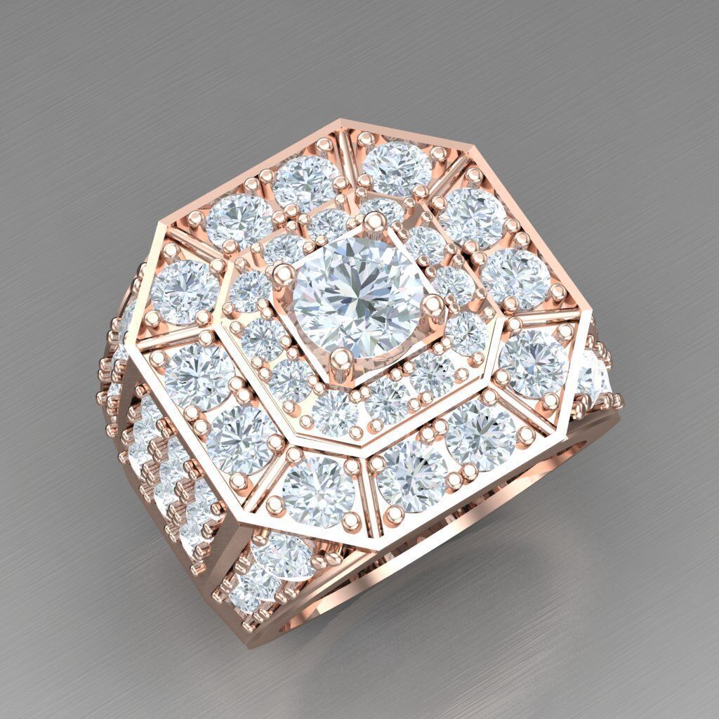 Modern Men Ring 3D CAD File 4MR036 3D print model_11