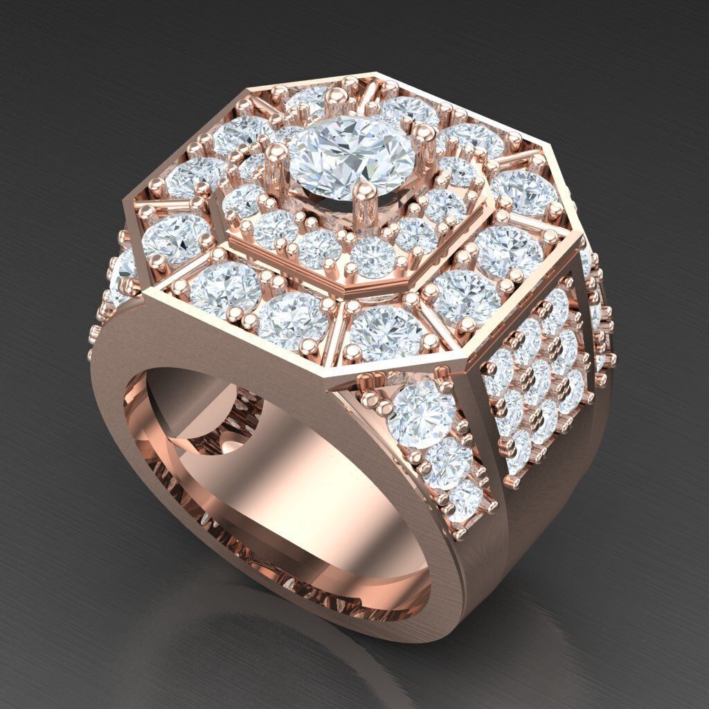 Modern Men Ring 3D CAD File 4MR036 3D print model_5