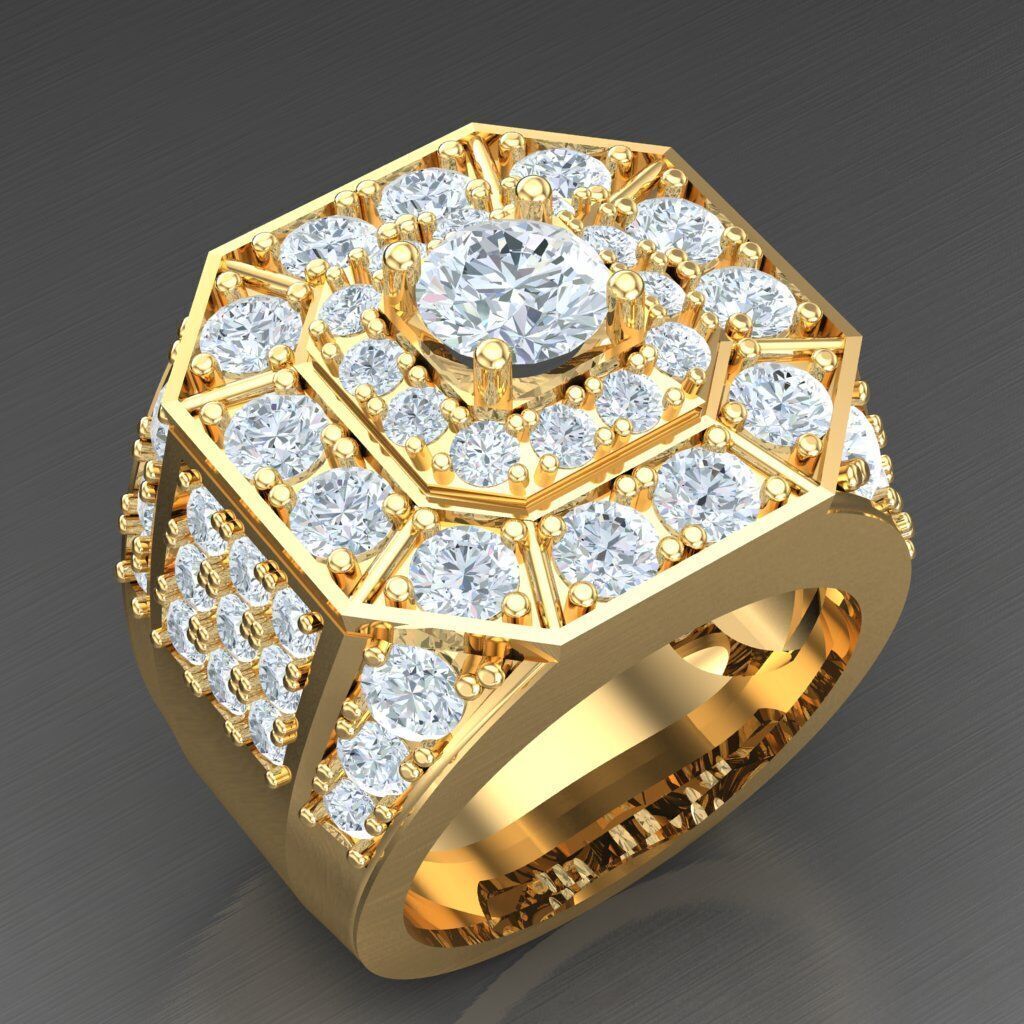 Modern Men Ring 3D CAD File 4MR036 3D print model_2