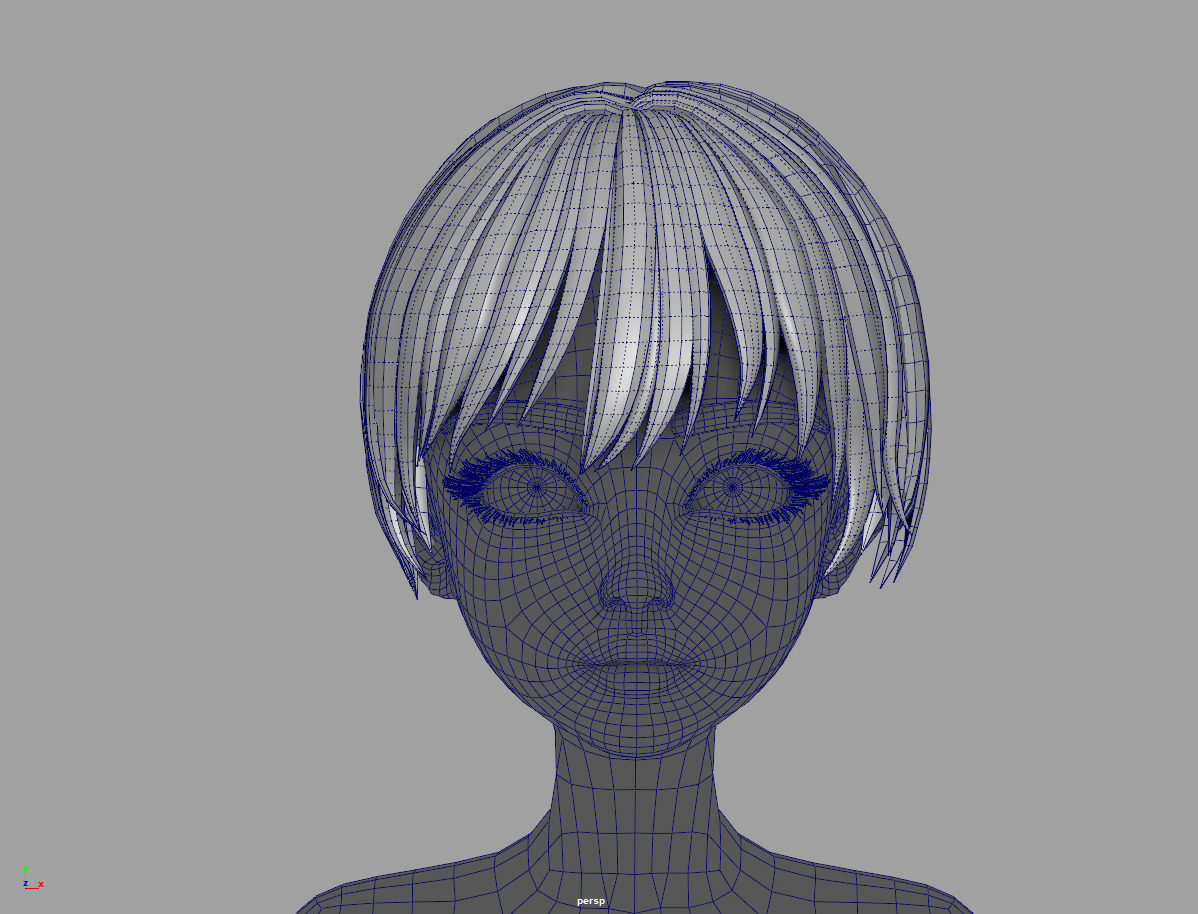 4 cartoon Stylized Haisr package 03 for female girl Low-poly 3D model_3