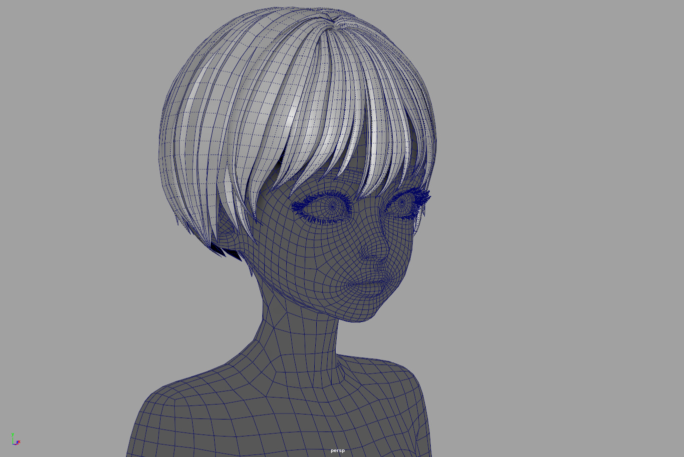 4 cartoon Stylized Haisr package 03 for female girl Low-poly 3D model_24