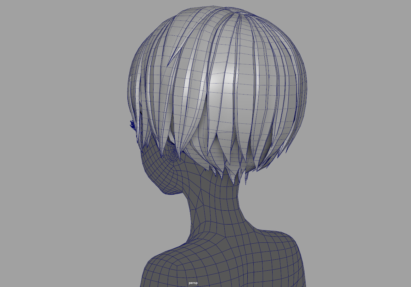 4 cartoon Stylized Haisr package 03 for female girl Low-poly 3D model_26