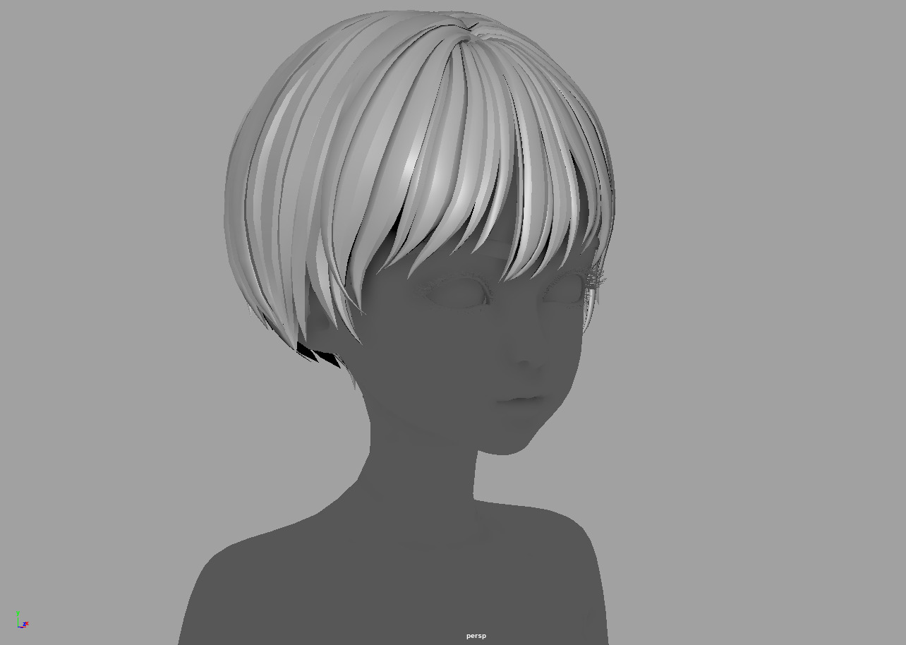 4 cartoon Stylized Haisr package 03 for female girl Low-poly 3D model_1