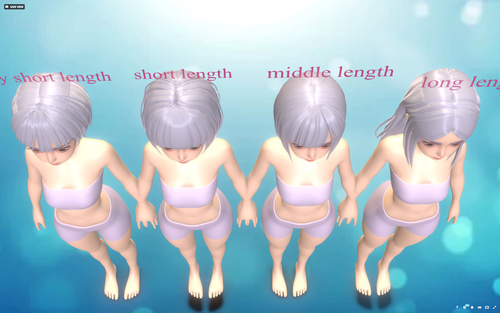 4 cartoon Stylized Haisr package 03 for female girl Low-poly 3D model_34