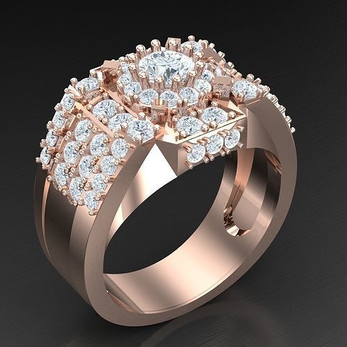 Modern Men Ring 3D CAD File 4MR015 3D print model