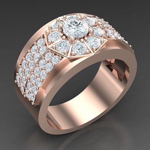 Modern Men Ring 3D CAD File 4MR012 3D print model
