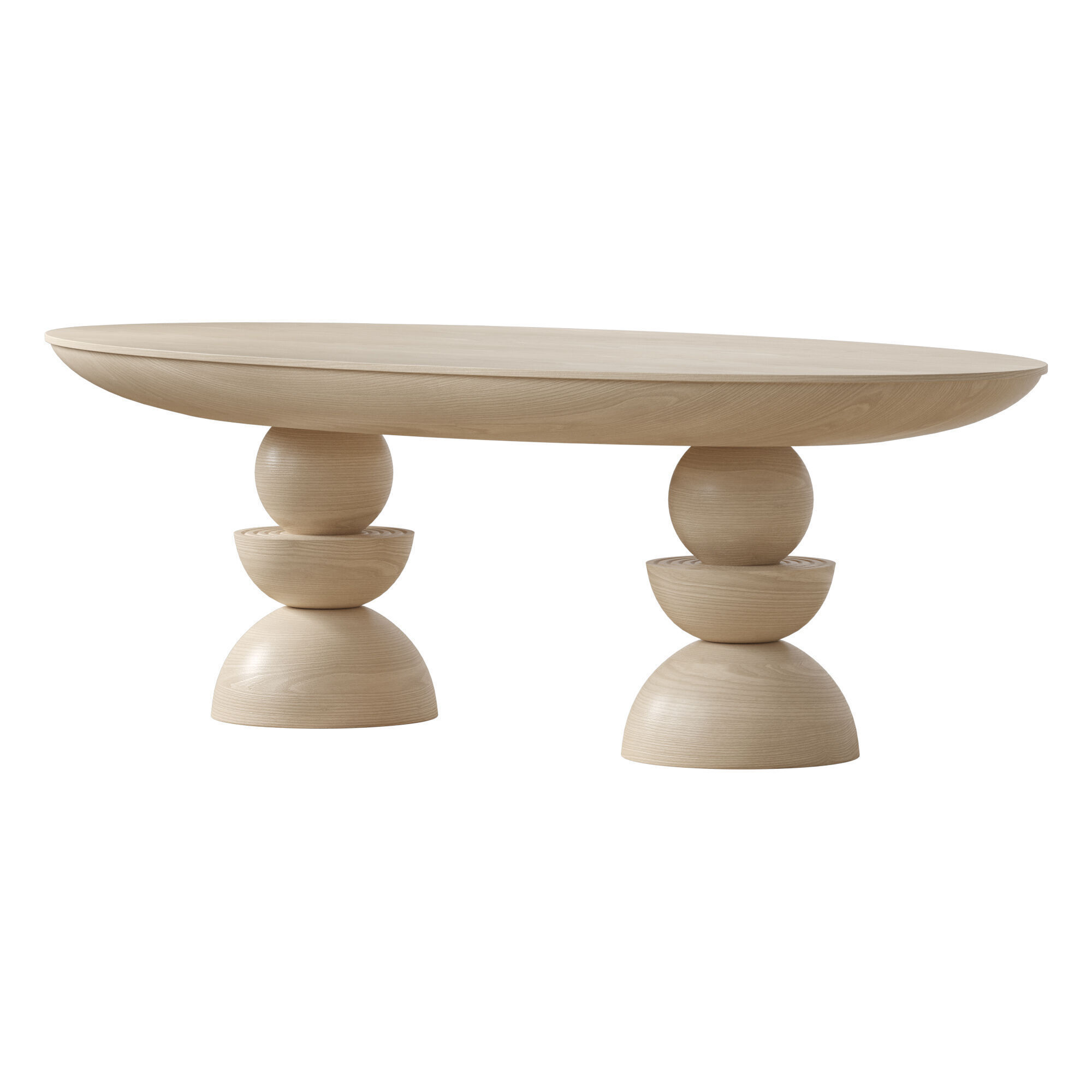 Anthropologie Sonali Oval Double Pedestal Dining Table 3D model_1
