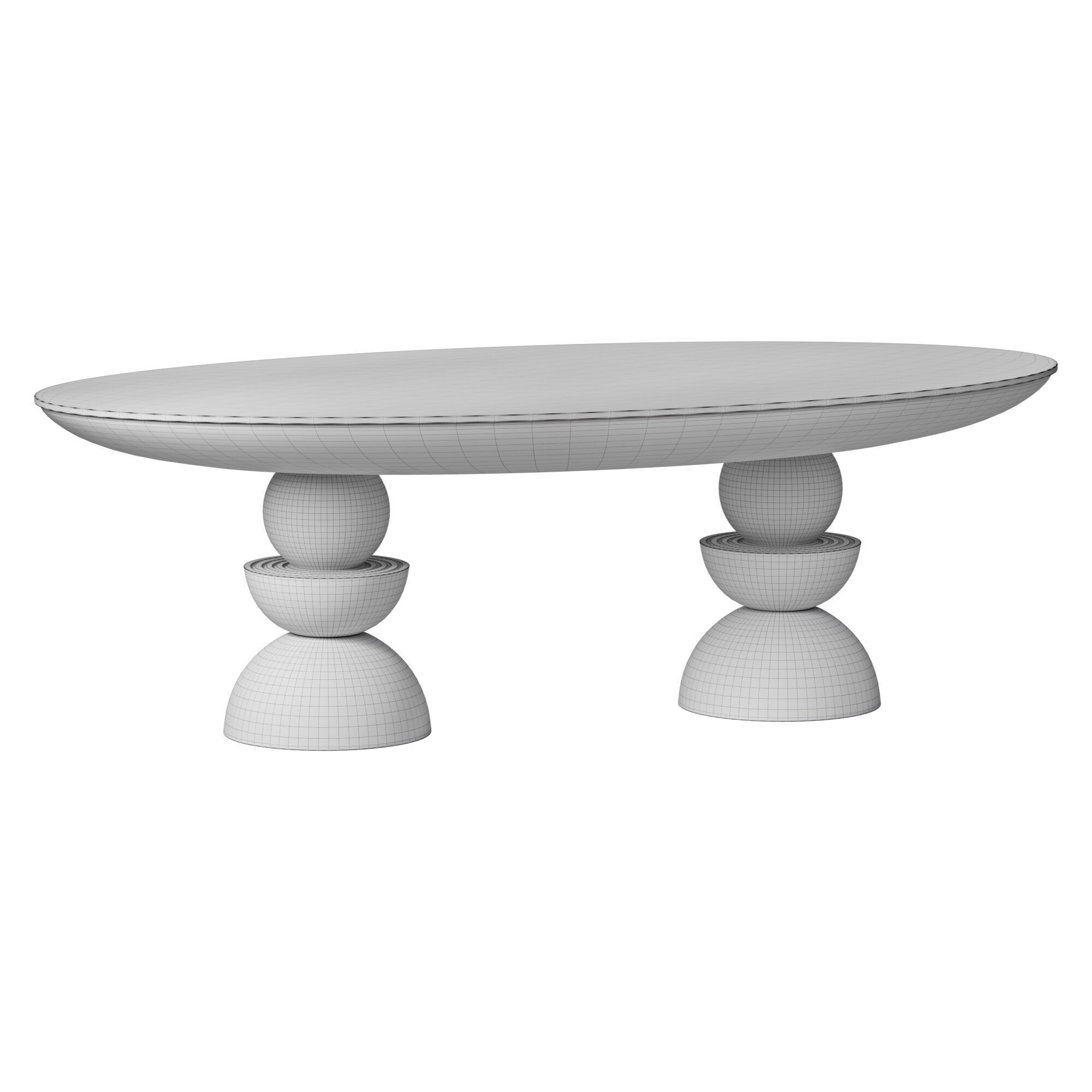 Anthropologie Sonali Oval Double Pedestal Dining Table 3D model_7