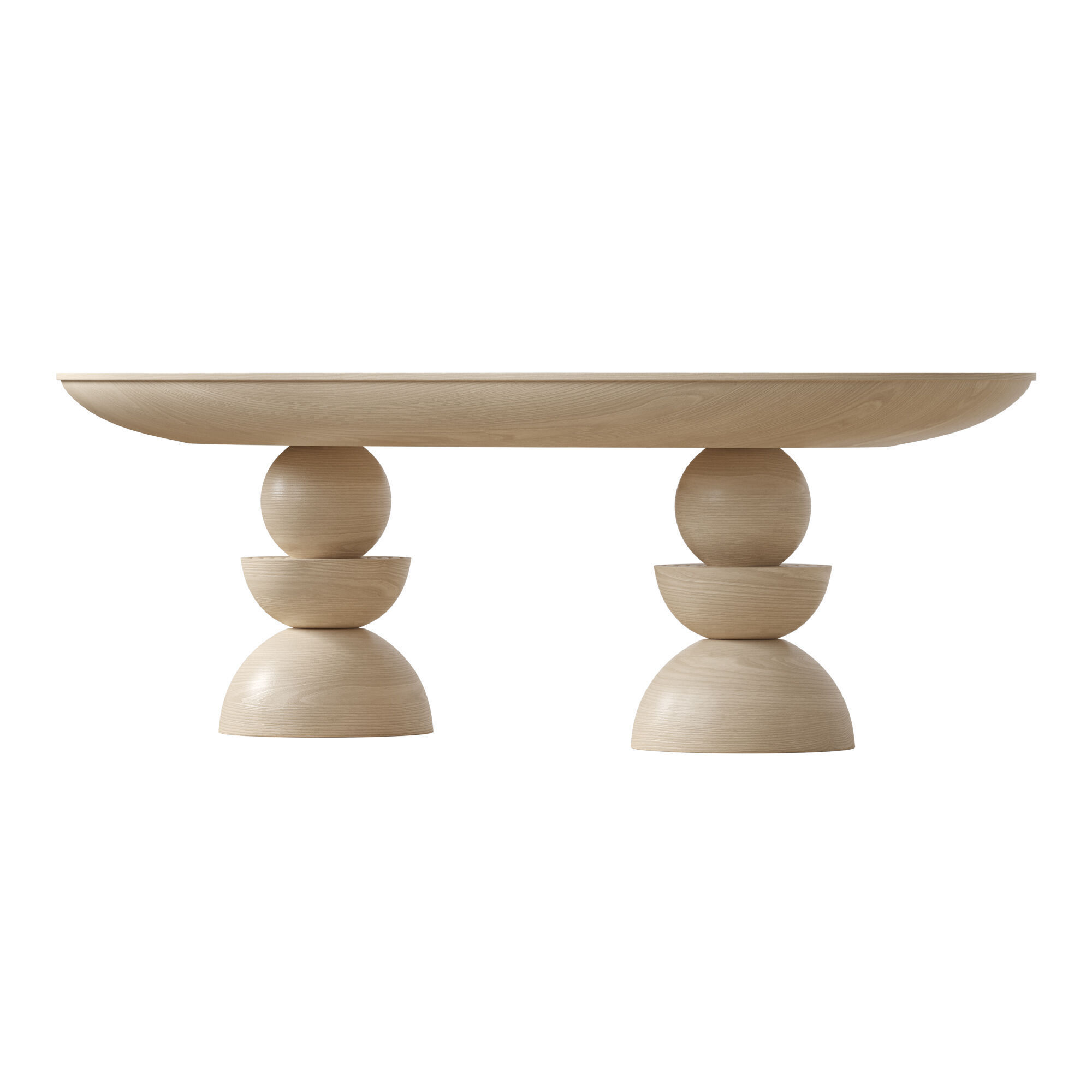 Anthropologie Sonali Oval Double Pedestal Dining Table 3D model_6