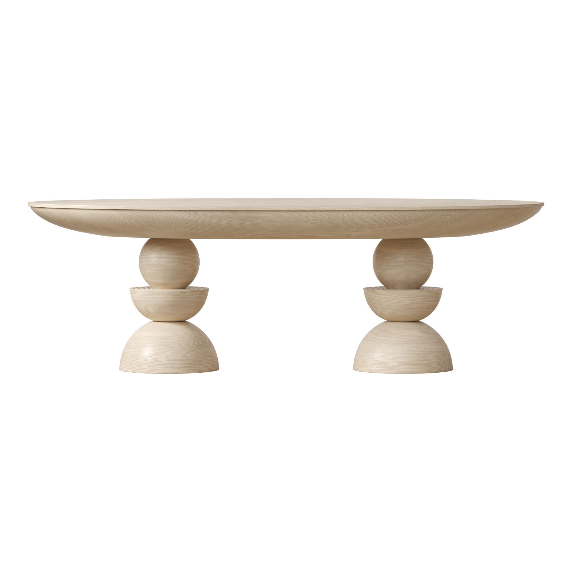 Anthropologie Sonali Oval Double Pedestal Dining Table 3D model_2