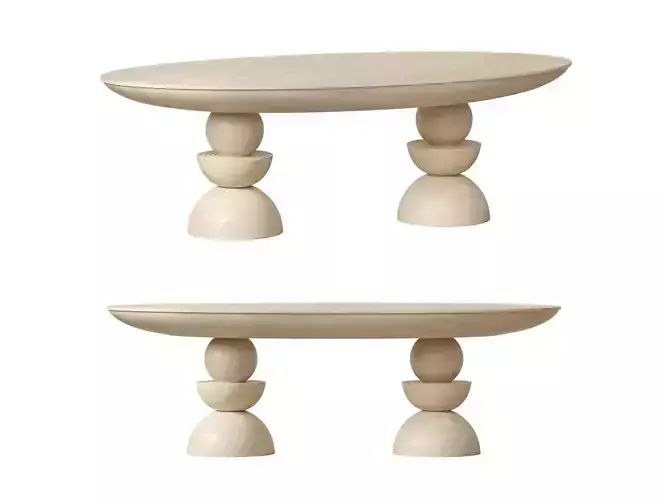 Anthropologie Sonali Oval Double Pedestal Dining Table