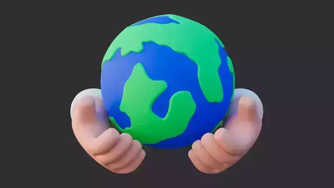 Cartoon Supporting the World