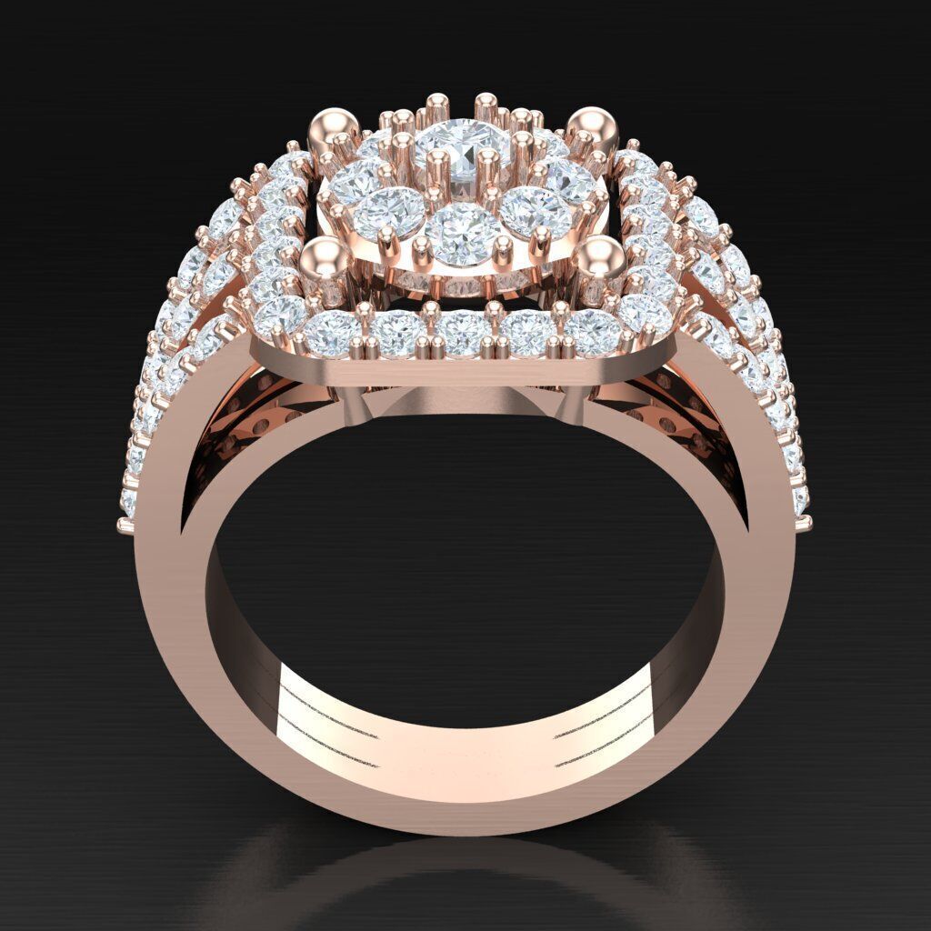 Modern Men Ring 3D CAD File 4MR003 3D print model_3