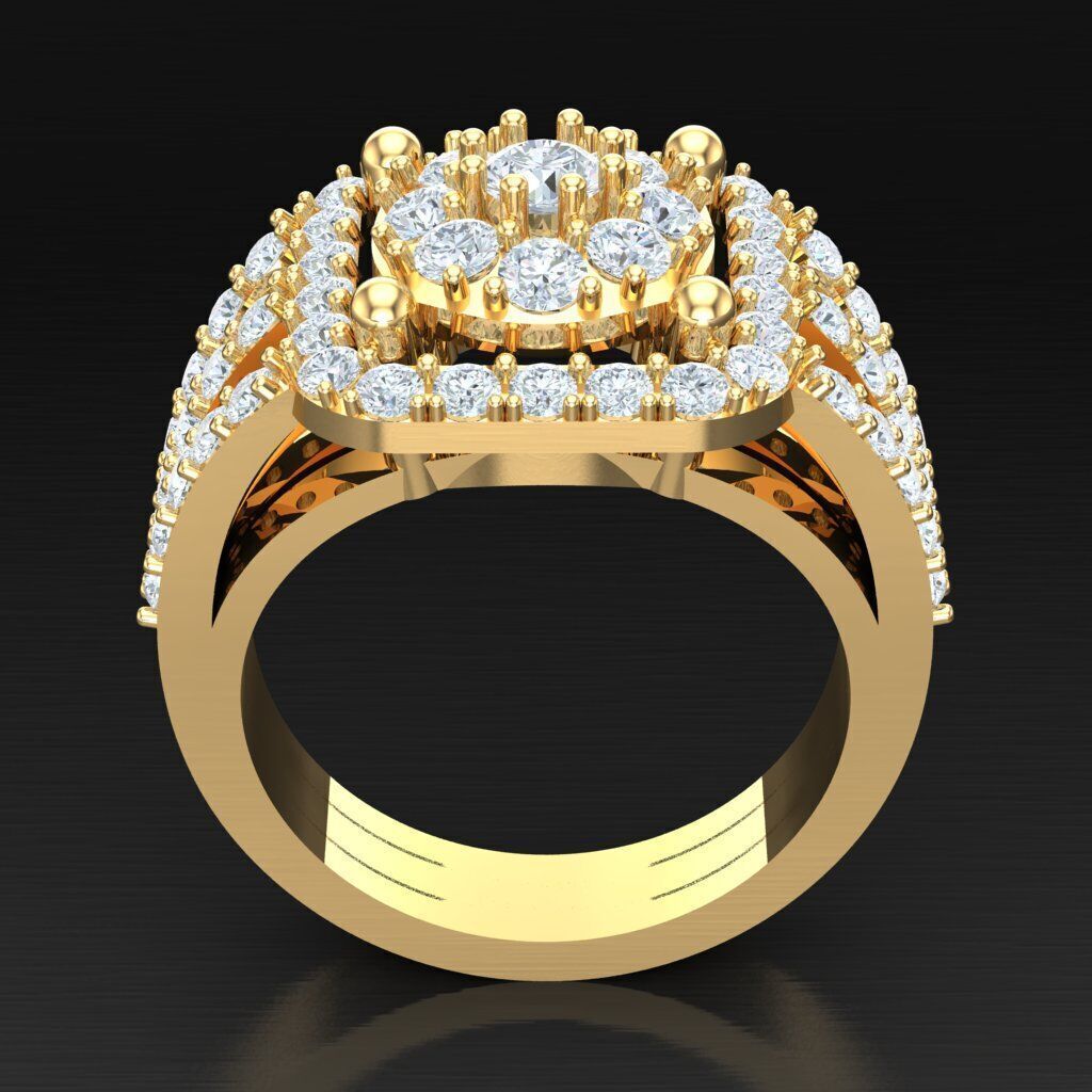 Modern Men Ring 3D CAD File 4MR003 3D print model_4