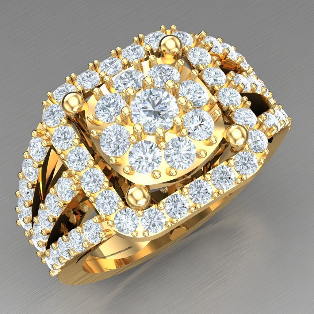 Modern Men Ring 3D CAD File 4MR003 3D print model_6
