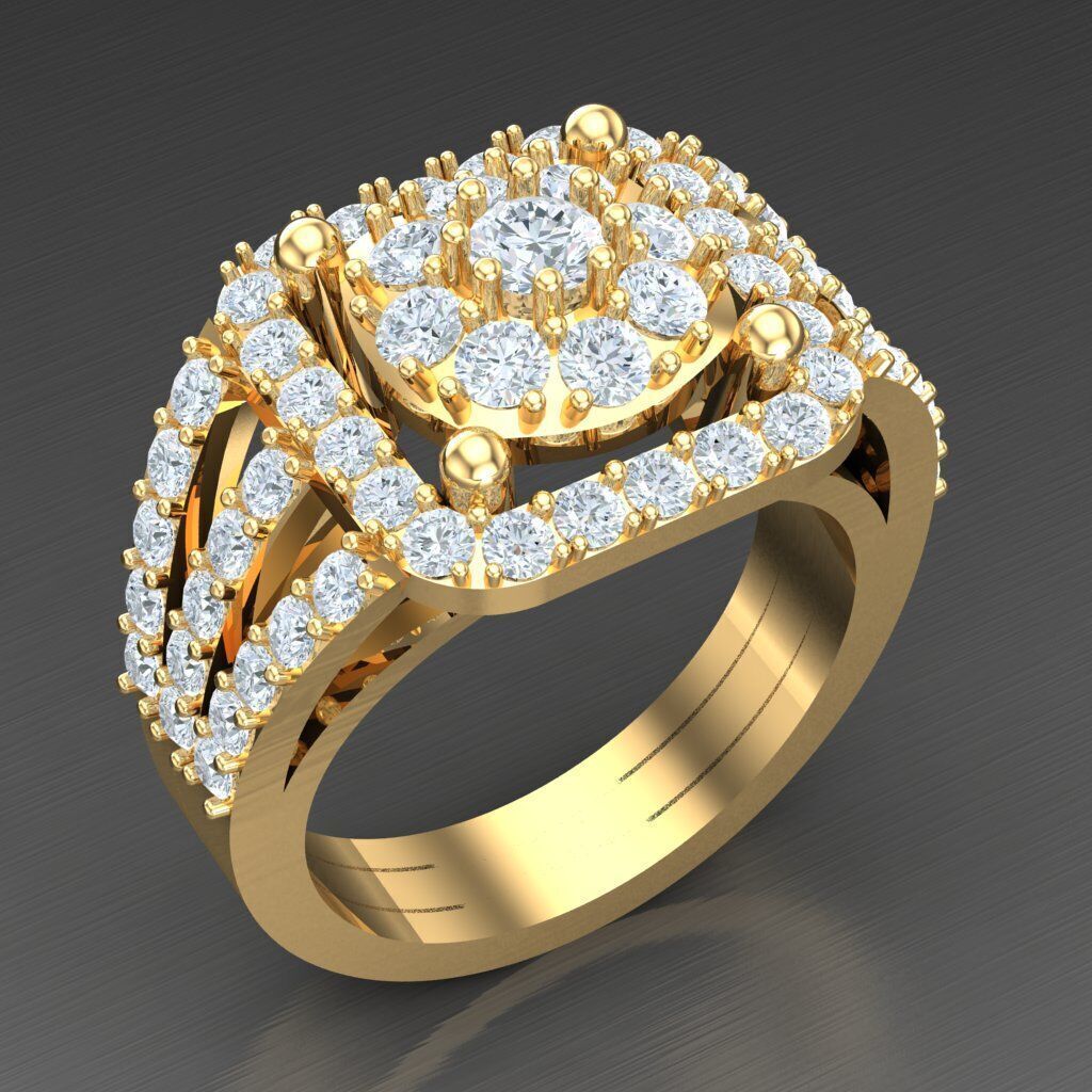 Modern Men Ring 3D CAD File 4MR003 3D print model_2