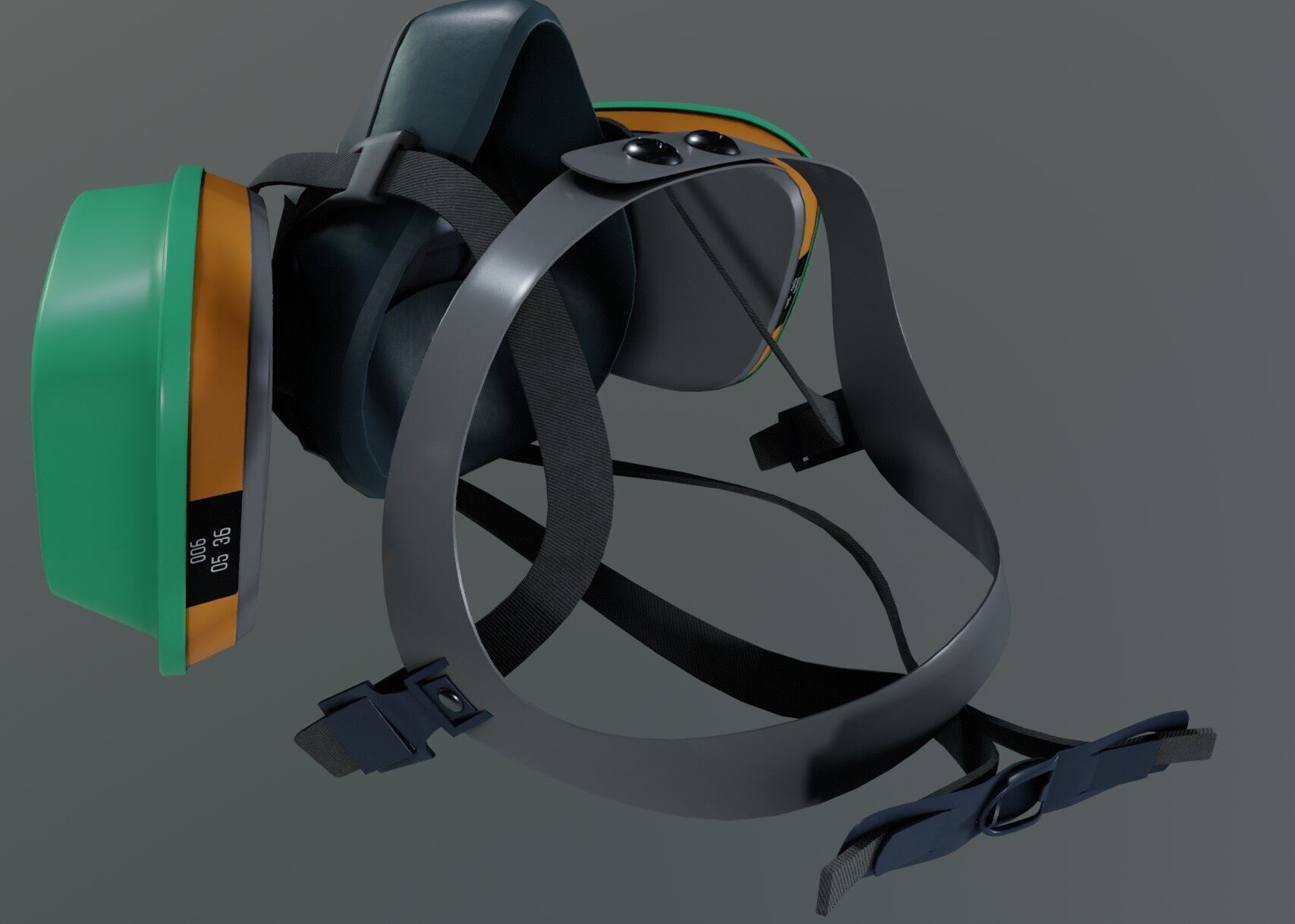 Mask Reusable Respirator 3M Respirator 3D model_2