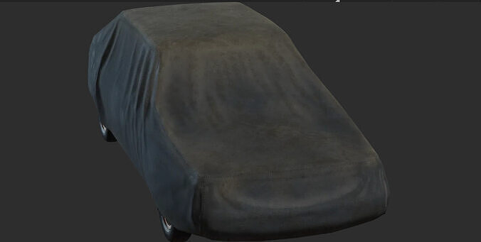 Covered Car 3D Model - Game Ready Asset with PBR Textures Low-poly 3D model
