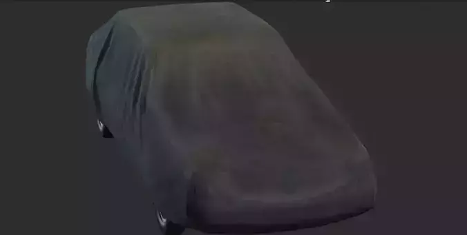 Covered Car 3D Model - Game Ready Asset with PBR Textures