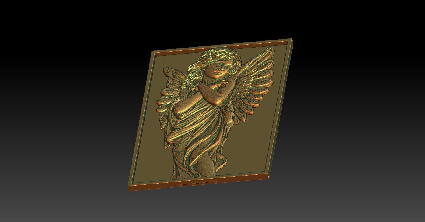 1 angel girl CNC Relief 3D print model_5