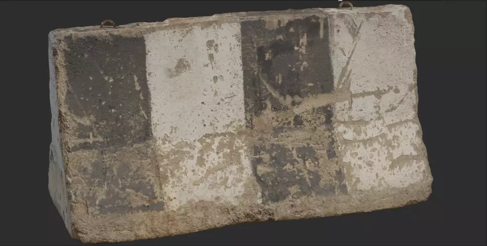 Concrete Barrier 3D Model Game Ready with Realistic Textures Low-poly 3D model_0