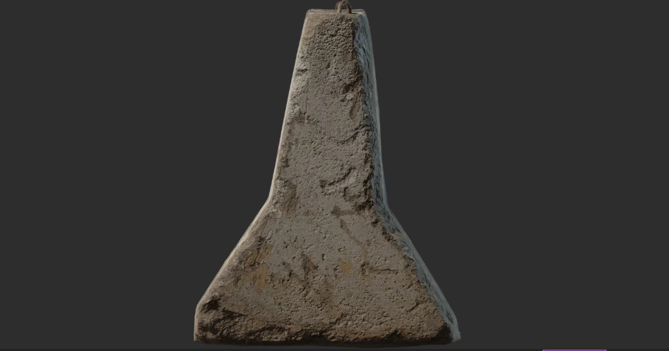 Concrete Barrier 3D Model Game Ready with Realistic Textures Low-poly 3D model_3