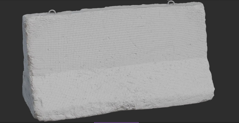 Concrete Barrier 3D Model Game Ready with Realistic Textures Low-poly 3D model_1