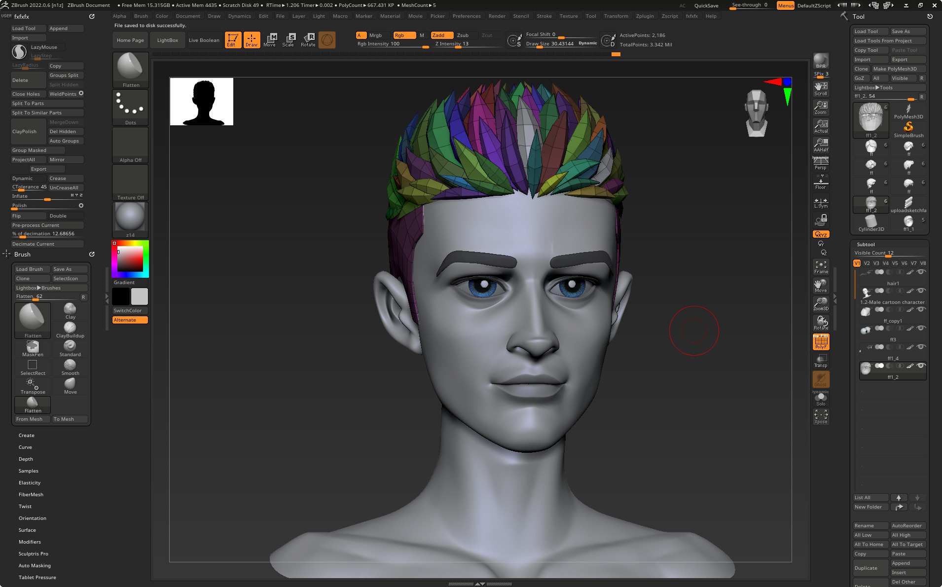  Highpoly and Lowpoly 8 cartoon Stylized Hair package 10 Low-poly 3D model_2
