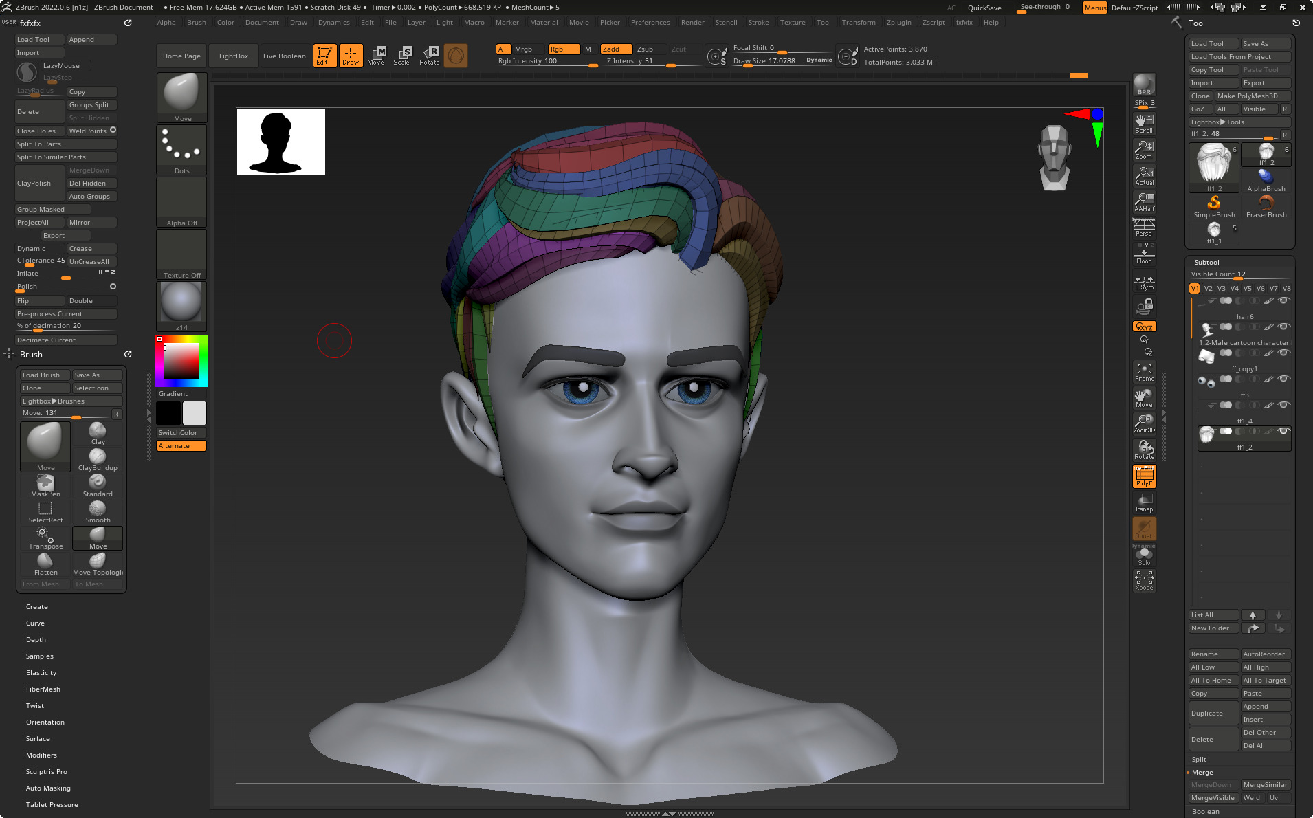  Highpoly and Lowpoly 8 cartoon Stylized Hair package 10 Low-poly 3D model_14