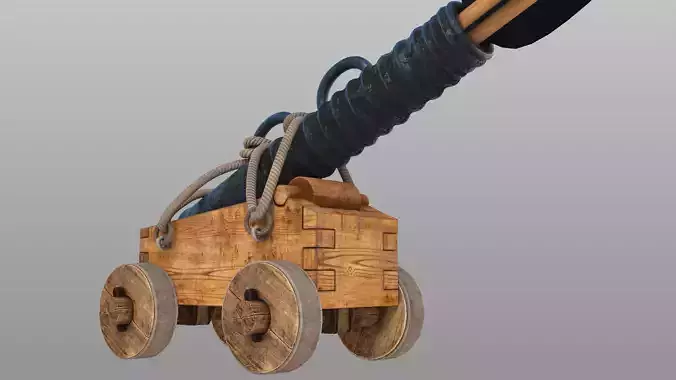 middle ages old cannon  Daejanggunpo Rigged 3D model