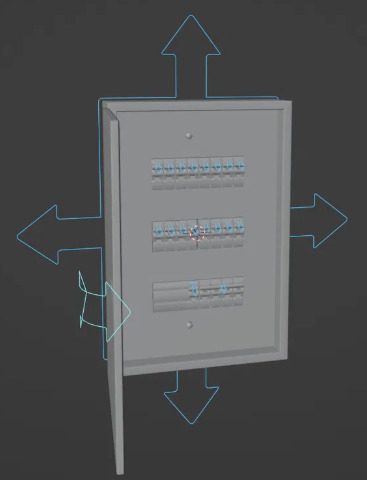 Rigged Power Box 3D Model Animated Utility Prop Low-poly 3D model_2