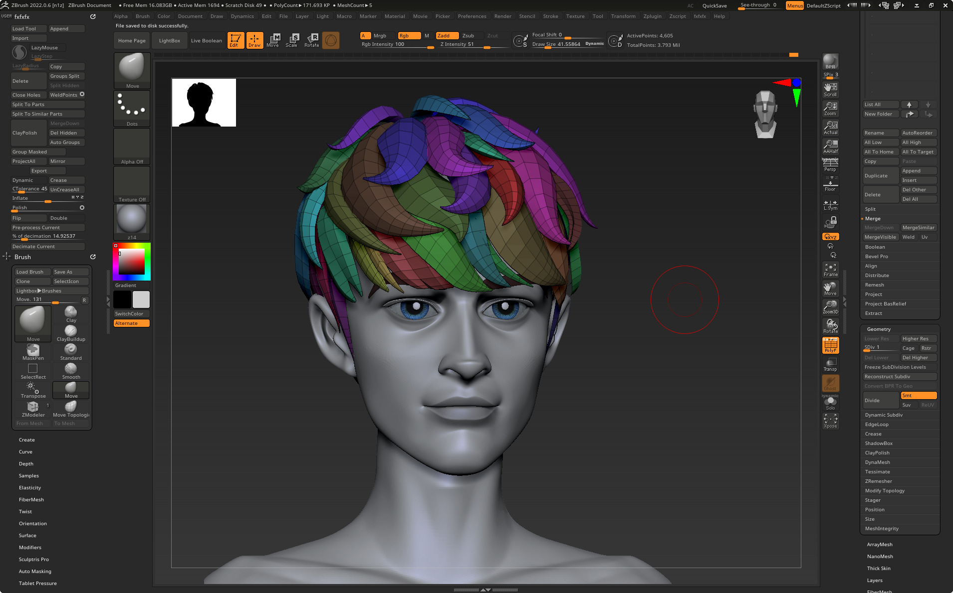 Highpoly and Lowpoly 12 cartoon Stylized Hair package 12 Low-poly 3D model_10