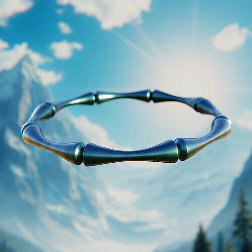 Bamboo Core Ring Futuristic Jewelry Design 92 3D print model
