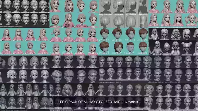 EPIC PACK OF ALL MY STYLIZED HAIR