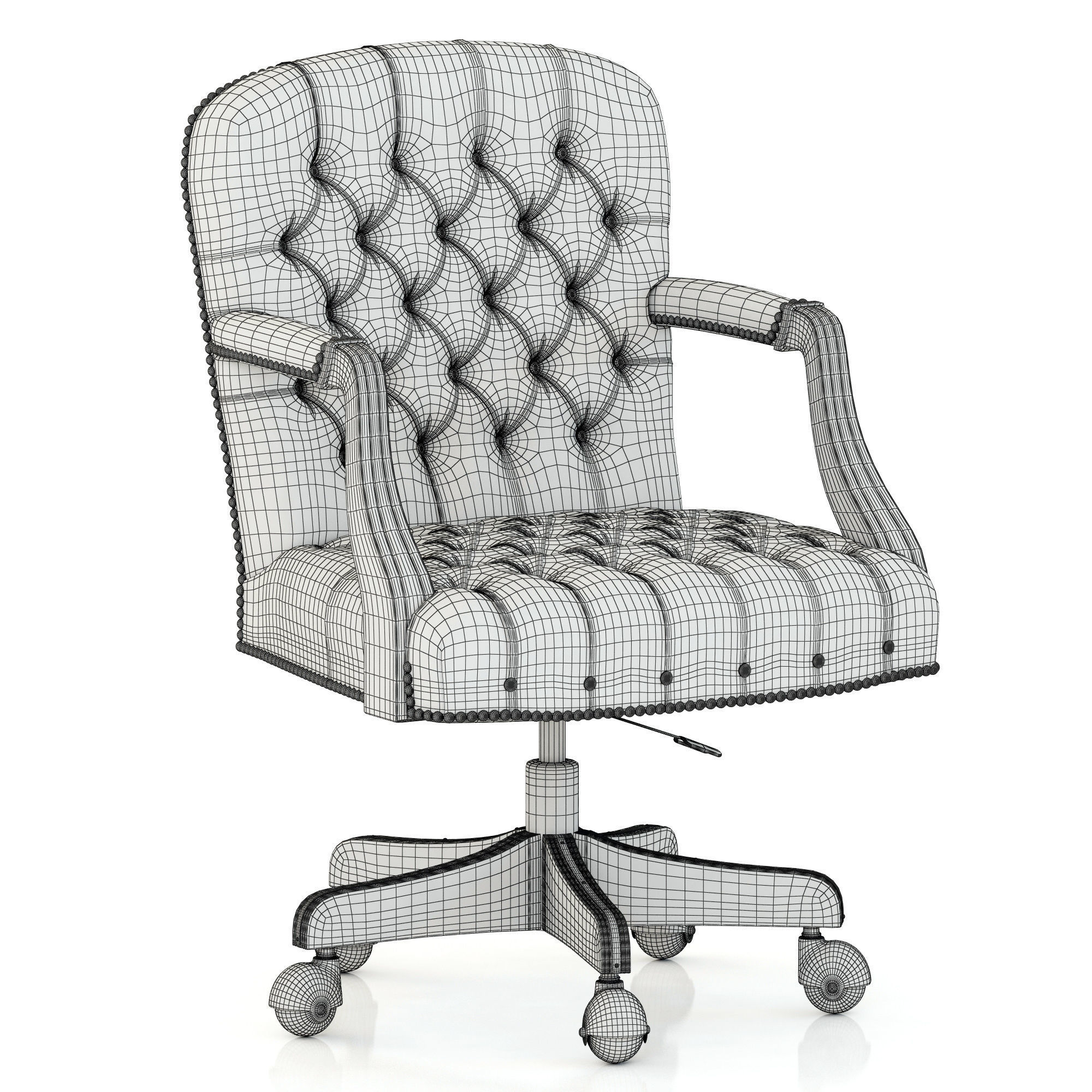 Francesco Molon SWIVEL CASTER ARMCHAIR P35 3D model_7