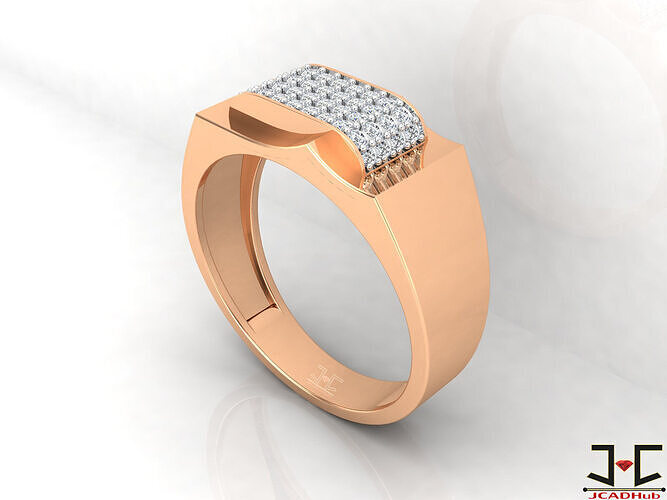 0265 - Diamond Ring Gents Ring - JCADHub 3D print model