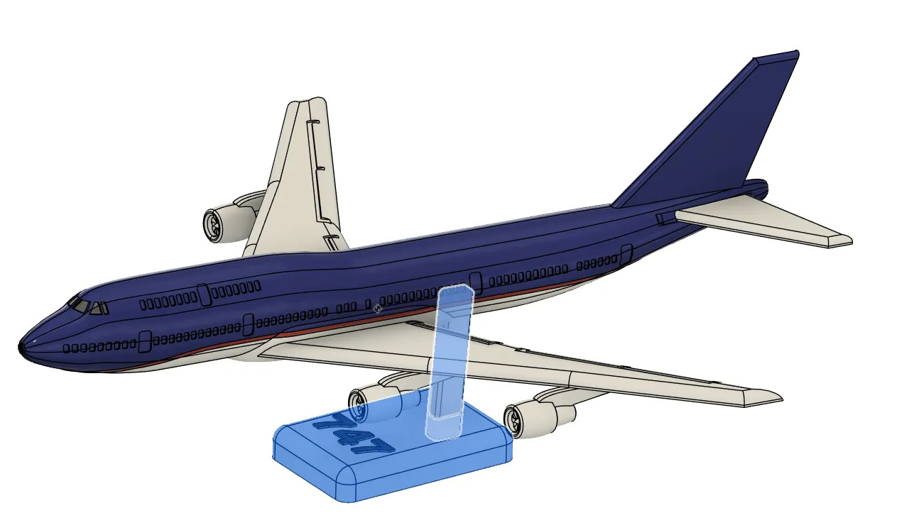 747 Airplane Kit Card 3D print model_6