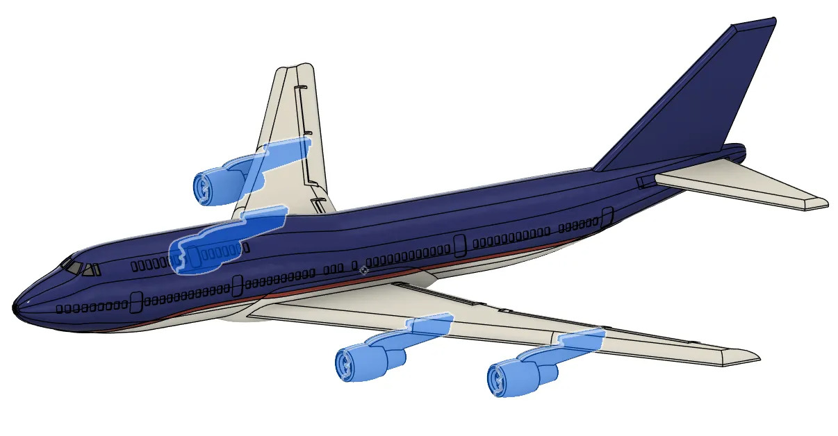 747 Airplane Kit Card 3D print model_7